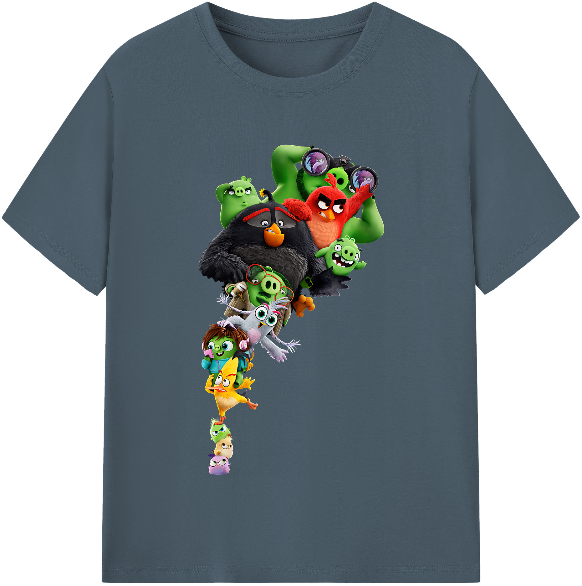 （画像用） Angry Birds アングリーバード 綿100％半袖Tシャツ（フロントプリント）